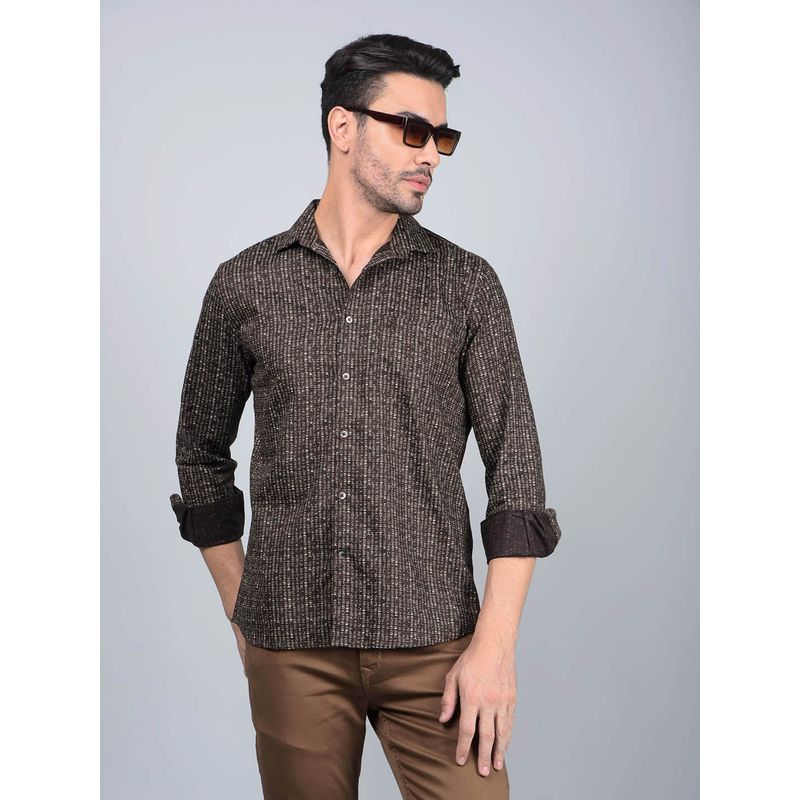 CRIMSOUNE CLUB Men Brown Printed Shirt (M)