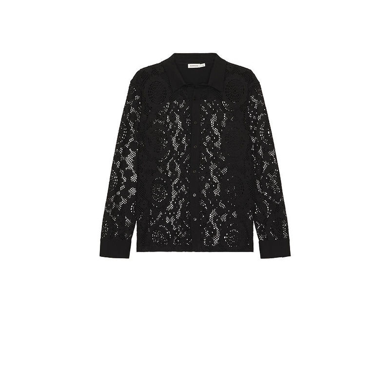 SIMKHAI Lace Button Down Shirt (L)