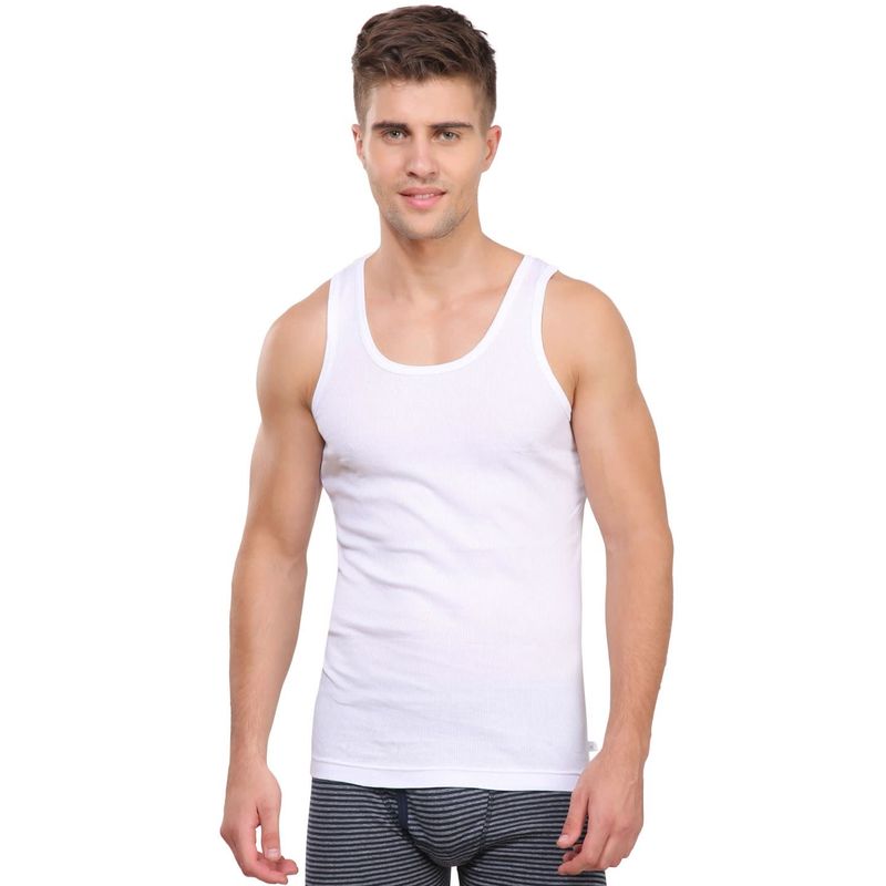 Jockey White Modern Under shirt Pack of 2 - Style Number- 8823 (M)