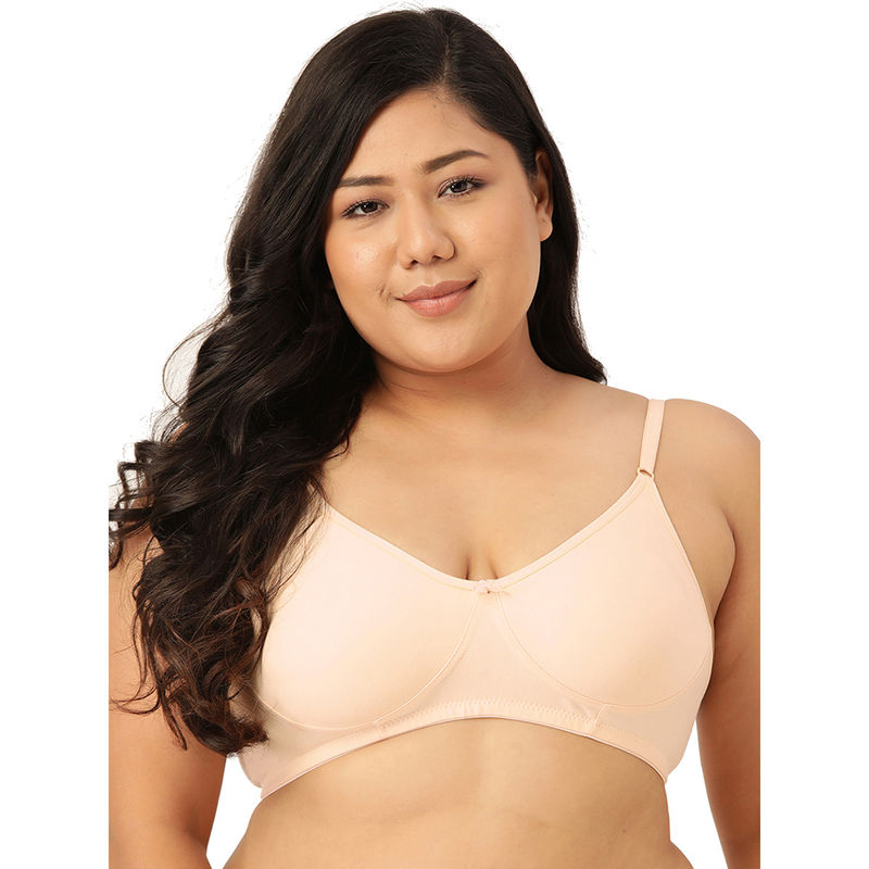Leading Lady Woman Everyday Cotton Non Padded Beige Full Coverage Bra (46D)