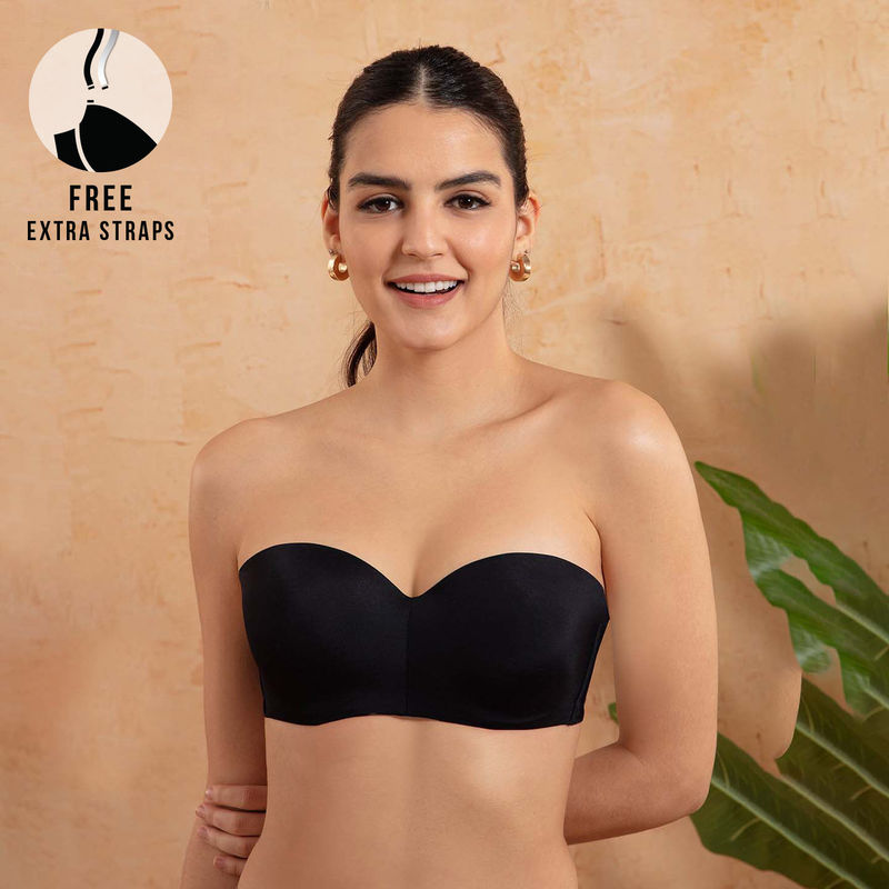 Nykd By Nykaa The Ultimate Multiway Strapless Padded Wired Bra NYB027 Black (34D)