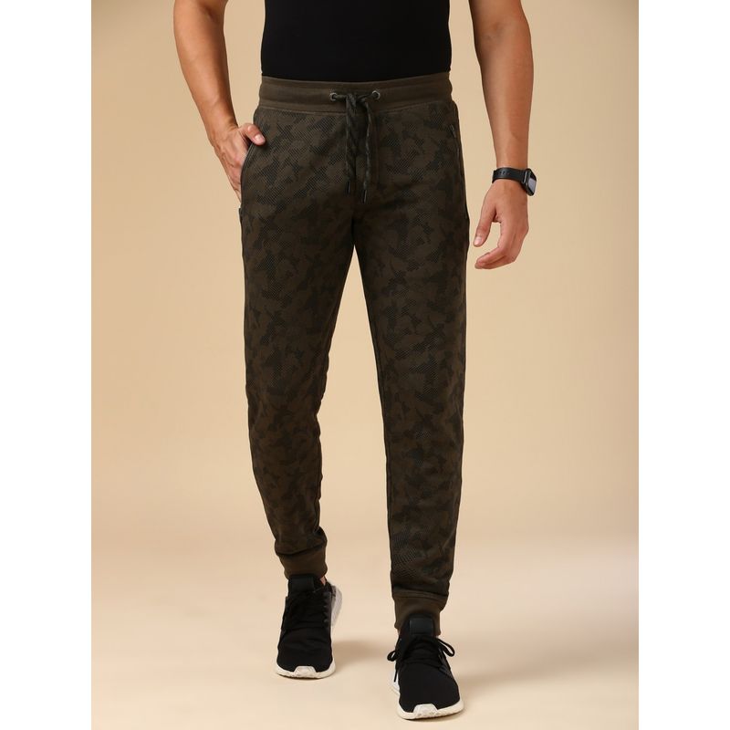 Van Heusen Men Superior Performance and Pocket Trackpant - Army Green Aop (S)