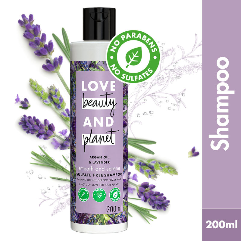 Love Beauty & Planet Argan Oil And Lavender Sulphate Free Shampoo For Dry & Frizzy Hair