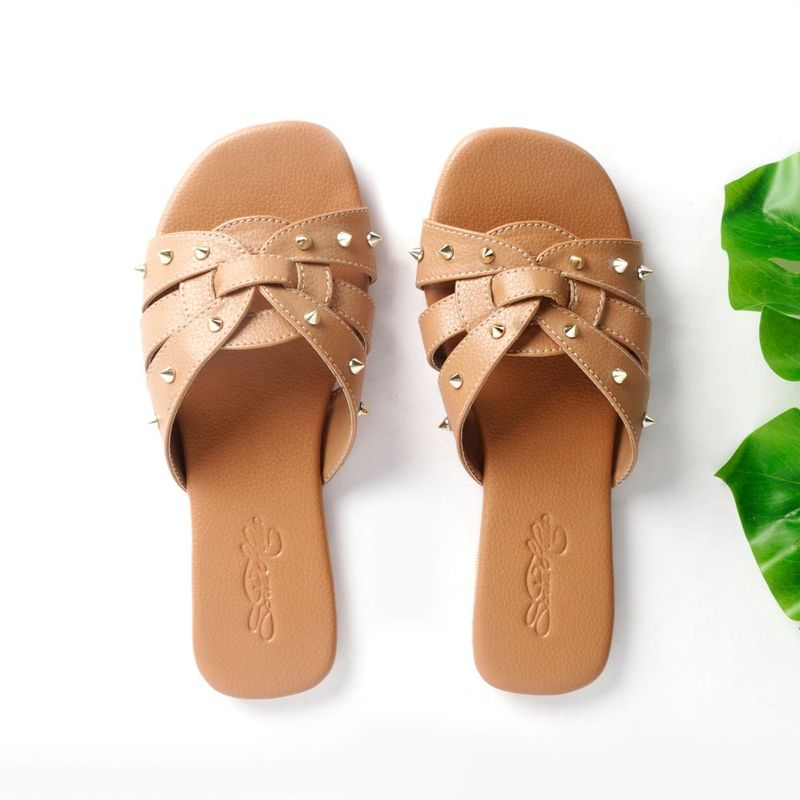 Buy Sole House Beige Spike Flats Online