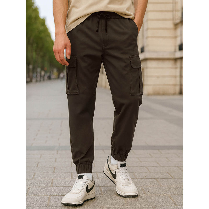 Bewakoof Men's Brown Oversized Cargo Jogger Pants (34)