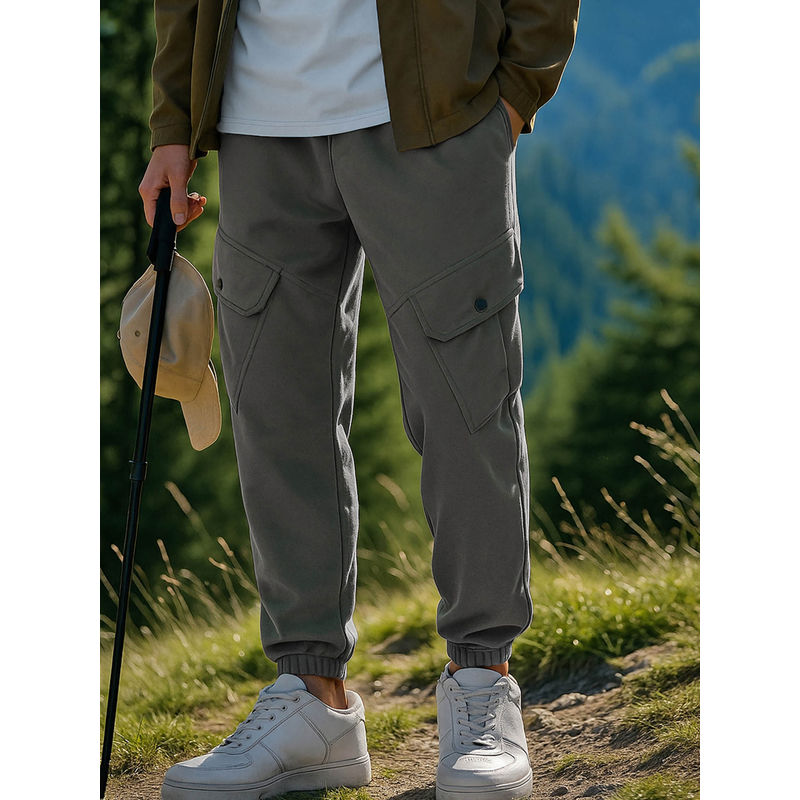 Bewakoof Air 1.0 Men's Grey Super Loose Fit Cargo Joggers (S)
