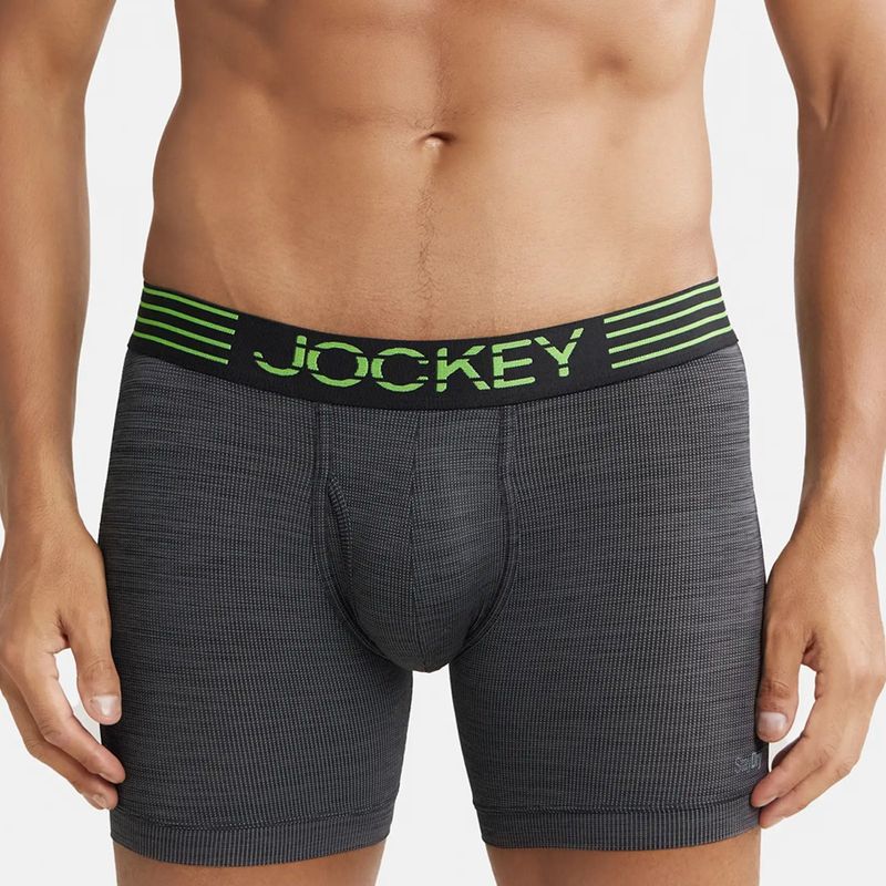 Jockey MM06 Men Microfiber Mesh Elastane Active Wear Boxer Brief - Black (L)