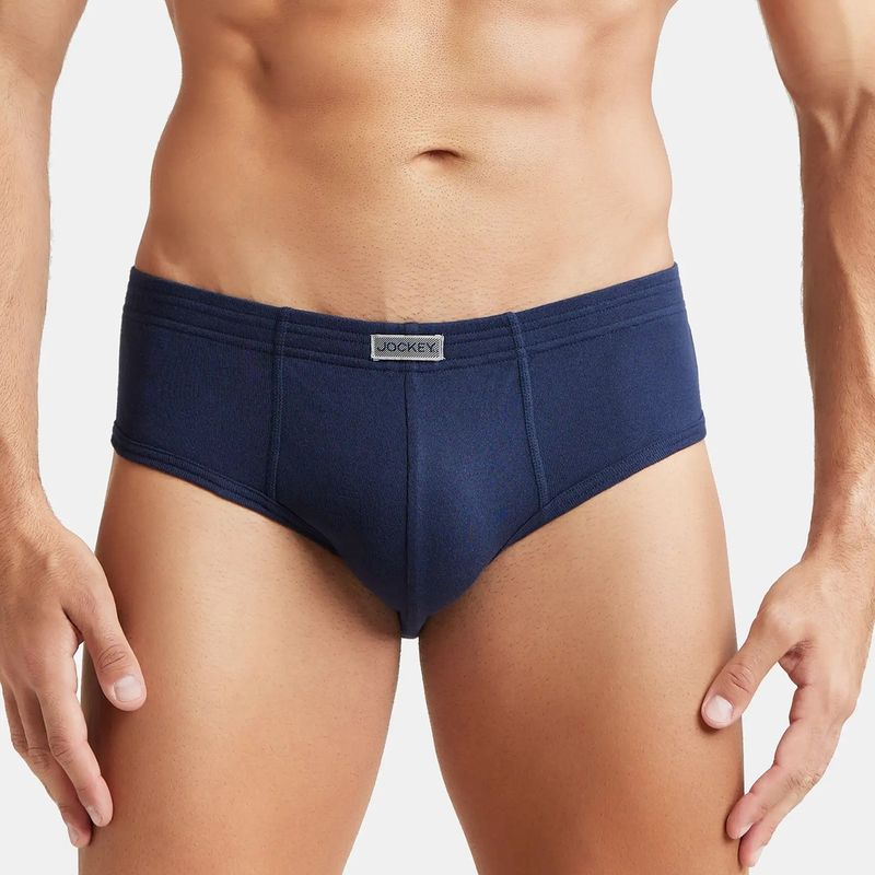 Jockey 1009 Men Super Combed Cotton Rib Solid Brief - Deep Navy (S)