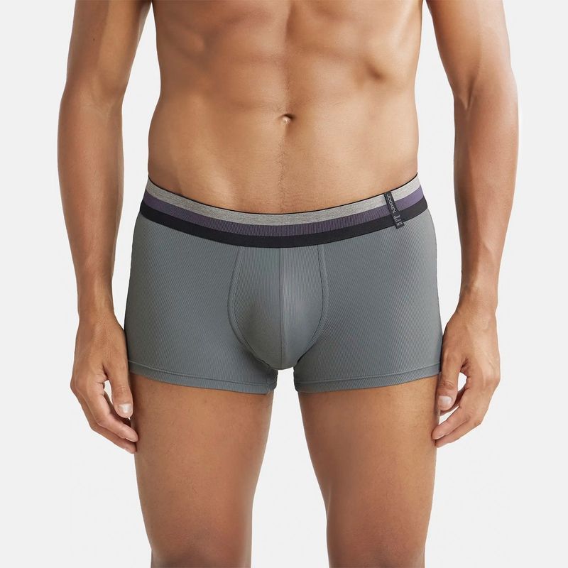Jockey HG14 Men Microfiber Elastane Solid Trunk with StayDry Treatment - Gunmetal (XL)