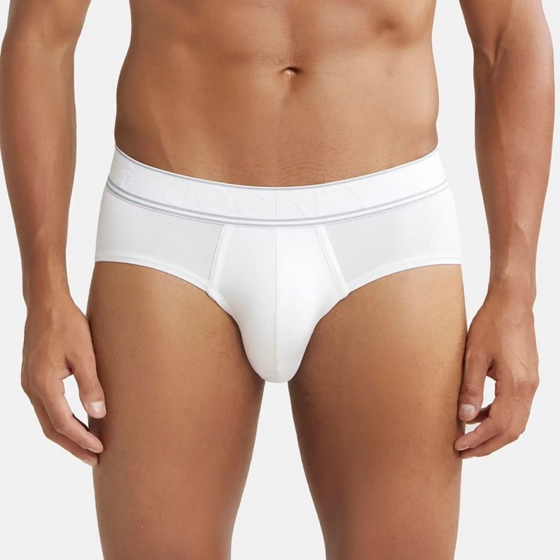 Jockey HG15 Men Tencel Micro Modal Elastane Stretch Solid Brief - White (M)