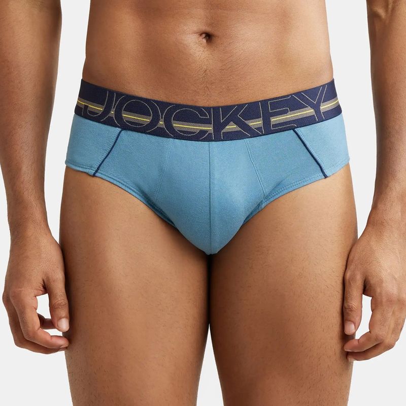 Jockey US14 Men Super Combed Cotton Solid Brief - Aegean Blue (XL)