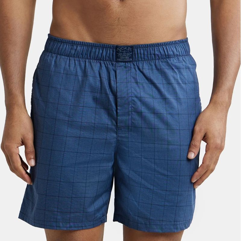Jockey HG18 Men Tencel Lyocell Cotton Checkered Boxer Shorts - Poseidon (S)