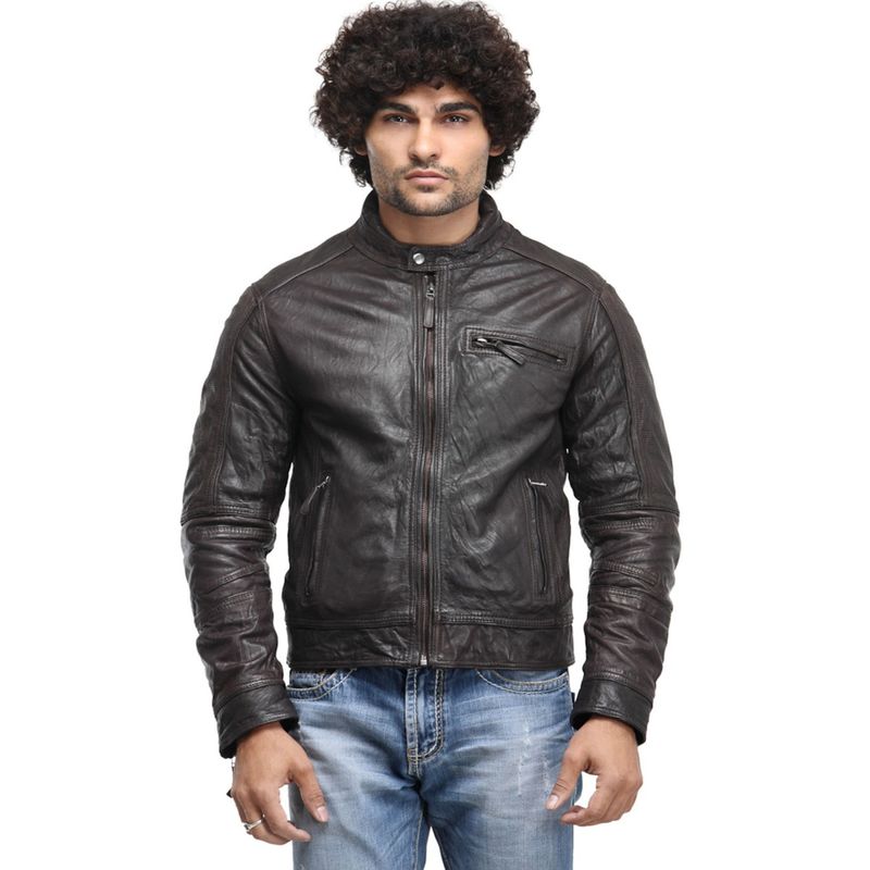 Teakwood Brown Solid Jacket (L)
