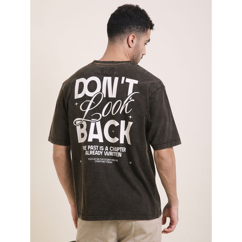 Difference of Opinion Mens Black Oversized Acid Wash T-Shirt (L)