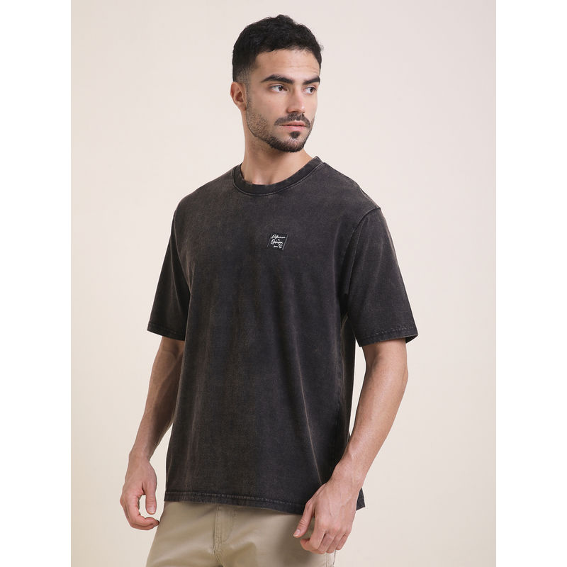 Difference of Opinion Mens Black Oversized Acid Wash T-Shirt (2XL)