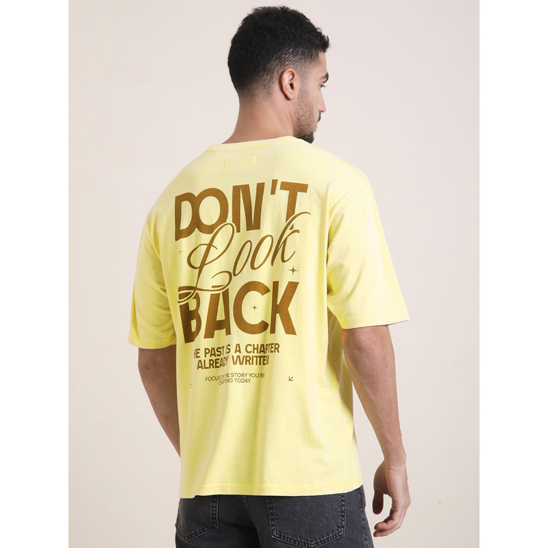 Difference of Opinion Mens Yellow Oversized Acid Wash T-Shirt (S)