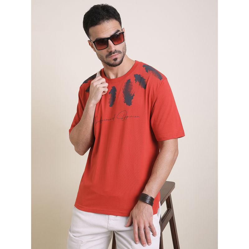 Difference of Opinion Mens Red Oversized Short Sleeve T-Shirt (L)
