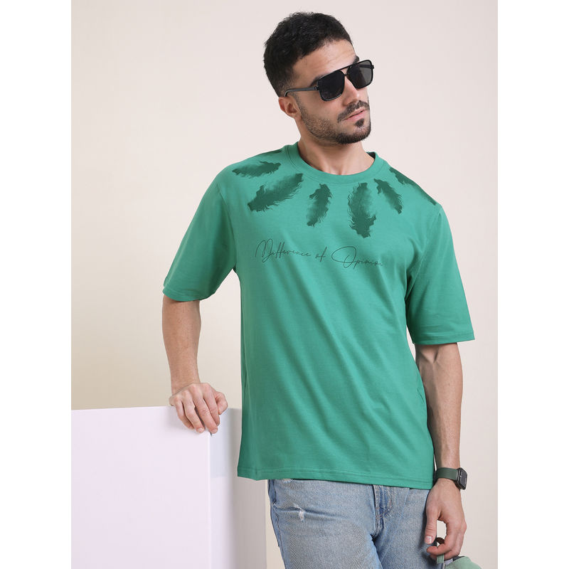Difference of Opinion Mens Green Oversized Short Sleeve T-Shirt (S)