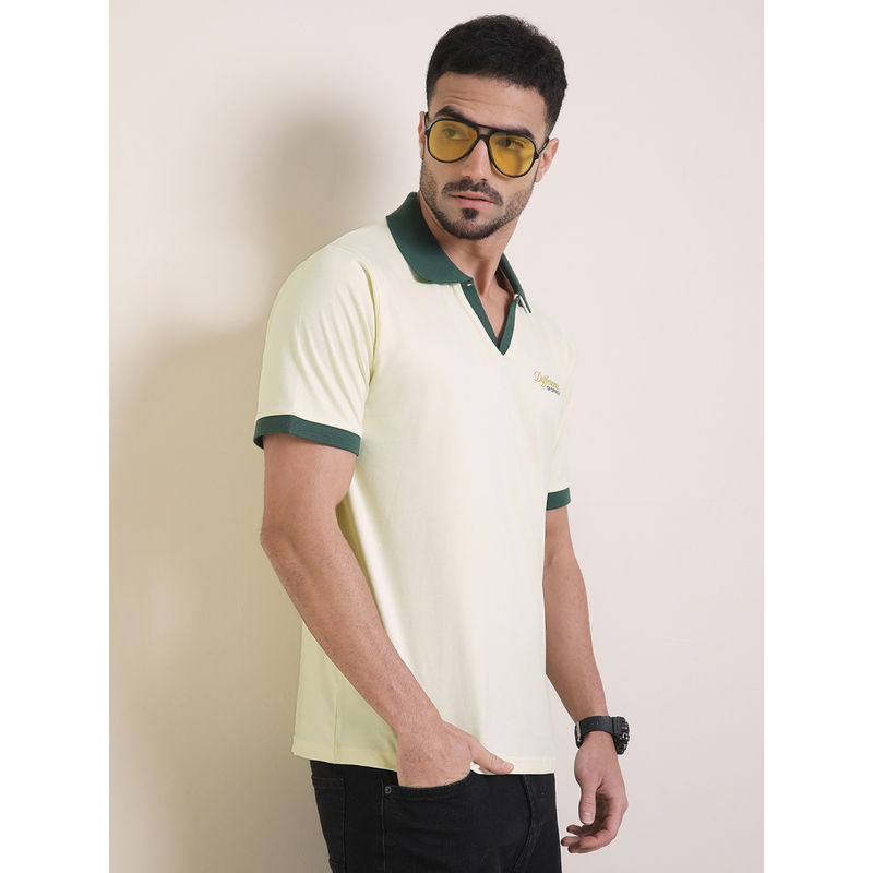 Difference of Opinion Mens Off White Relaxed Fit Polo T-Shirt (M)