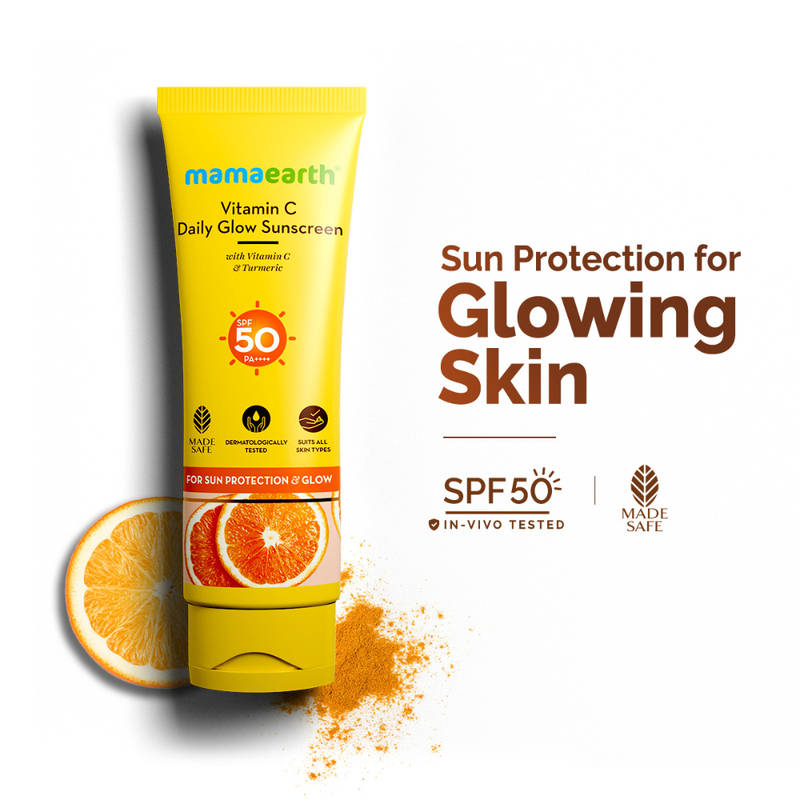 Mamaearth Daily Glow Sunscreen With Vitamin C & Turmeric SPF 50 & PA++++