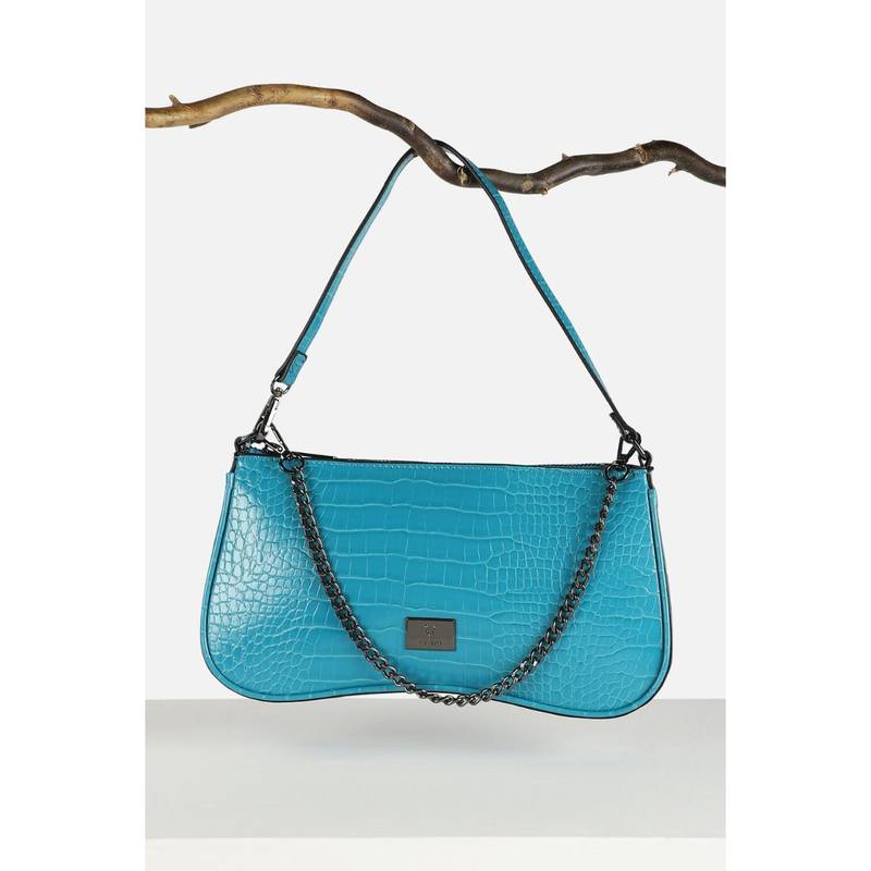 Buy Allen Solly Women Blue Textured Casual Handbag Online