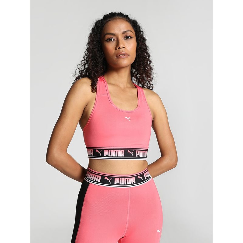 Buy Puma Mid Impact Strong Women Pink Sports Bra Online