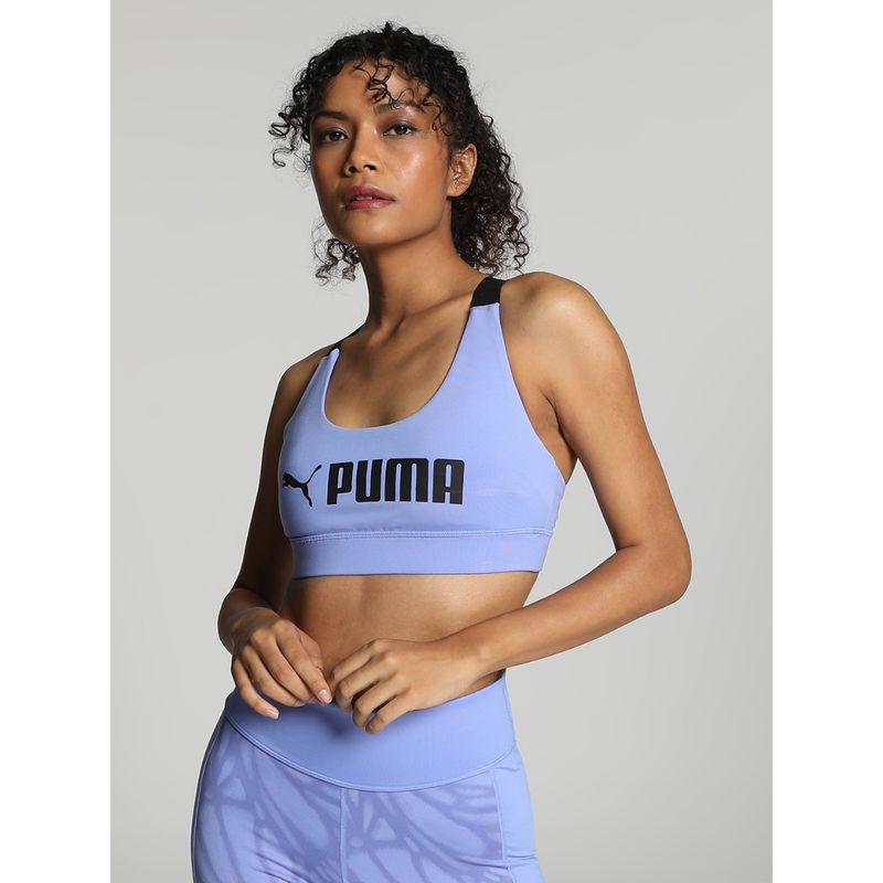 Buy Puma Mid Impact Fit Women Blue Sports Bra Online