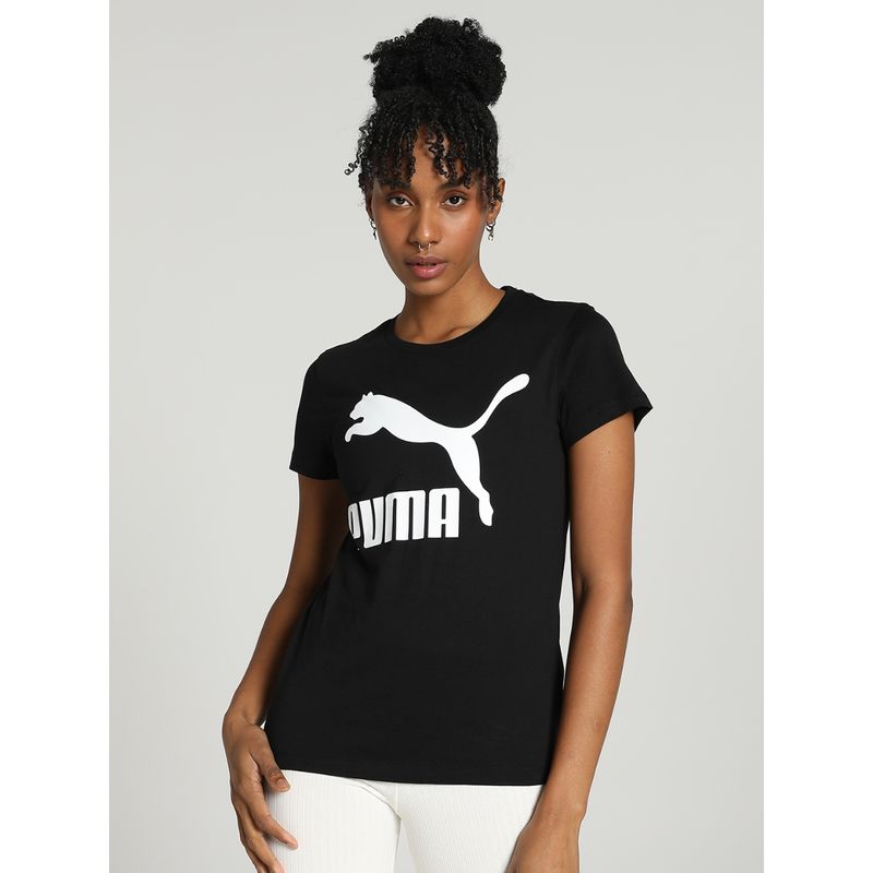 Puma Classics Logo Women Black T-Shirt (XS)