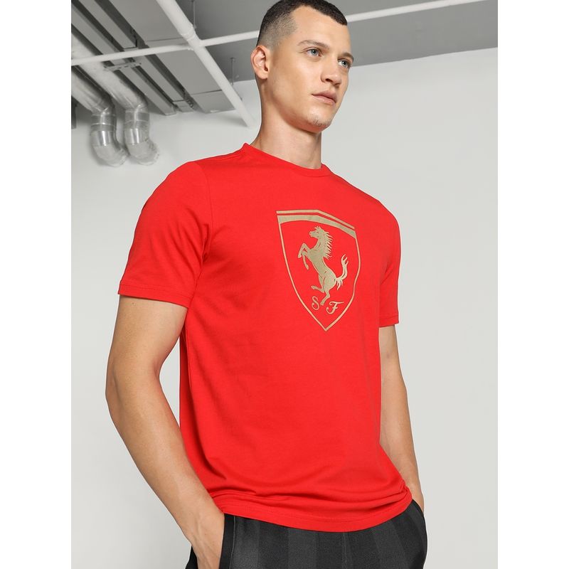 Puma Ferrari Race Big Shield Men Red T-Shirt (L)