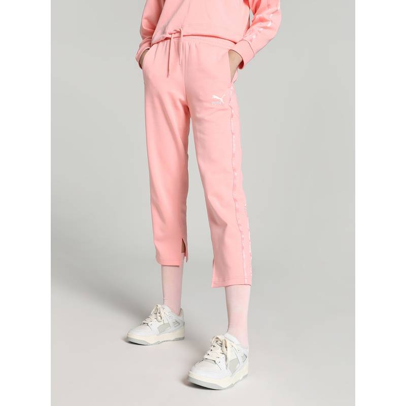 Puma T7 High Waist Women Pink Track pant (XL)