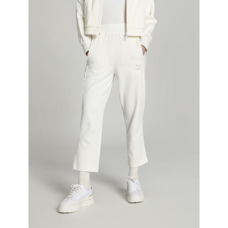 Puma T7 High Waist Women White Track pant (L)