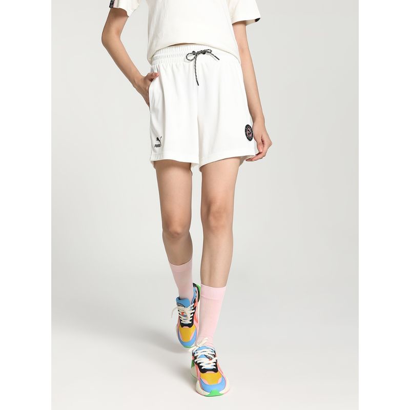 Puma DARE TO Long Line Women White Shorts (L)