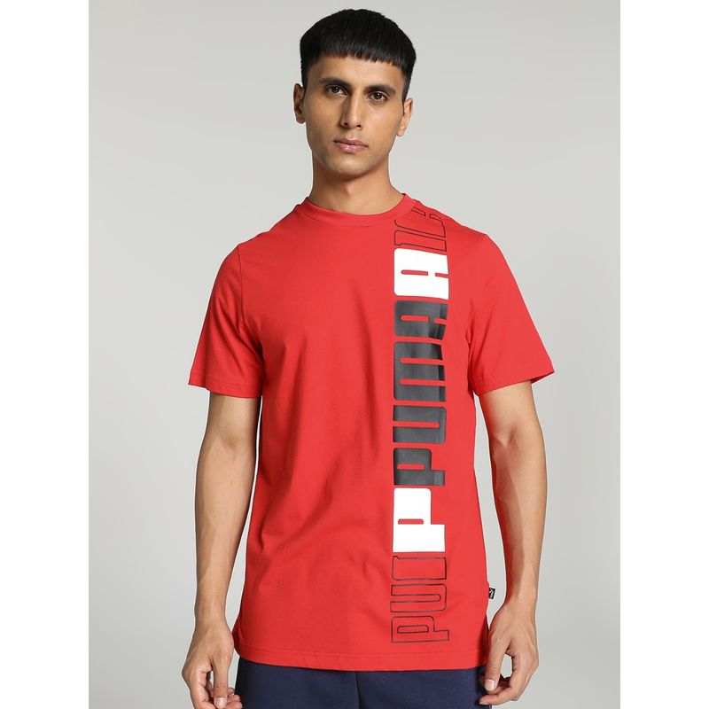 Puma Essentials+ LOGO LAB Men Red T-Shirt: Buy Puma Essentials+ LOGO ...