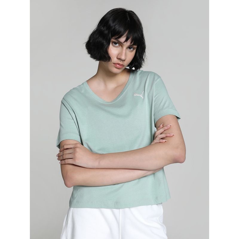 Puma Essentials Back Crossover Women Green T-Shirt (XL)
