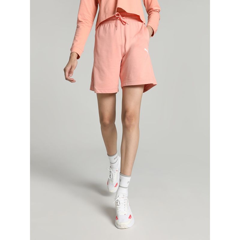 Puma Essentials High Waist Women Pink Shorts (XL)
