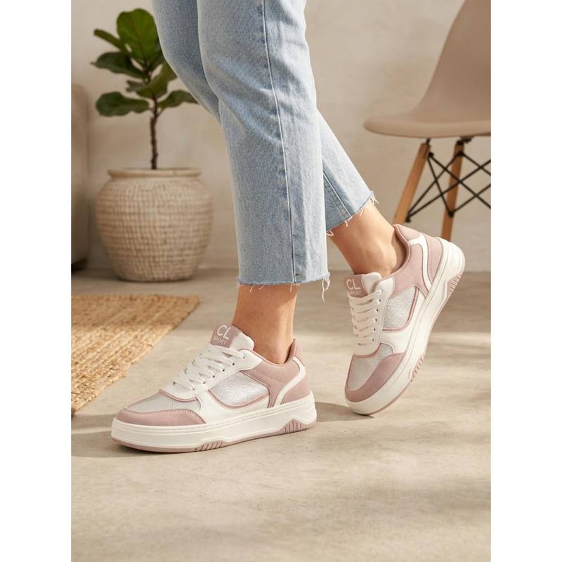 Carlton London Women Casual Classic Lace-Up Fashion Sneakers - Pink (EURO 36)