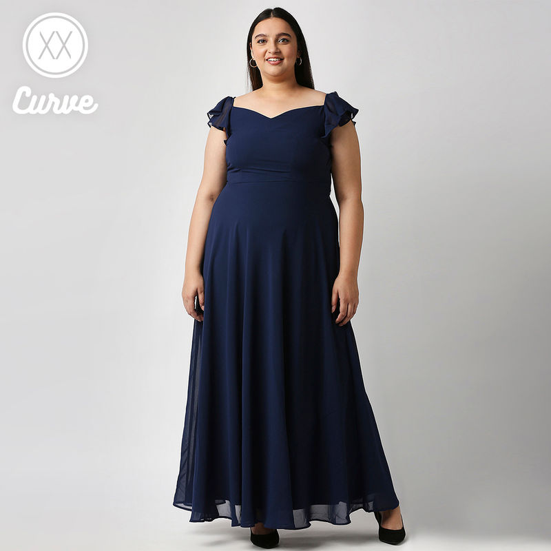 Twenty Dresses by Nykaa Fashion Blue Royally Beautiful Dress Buy