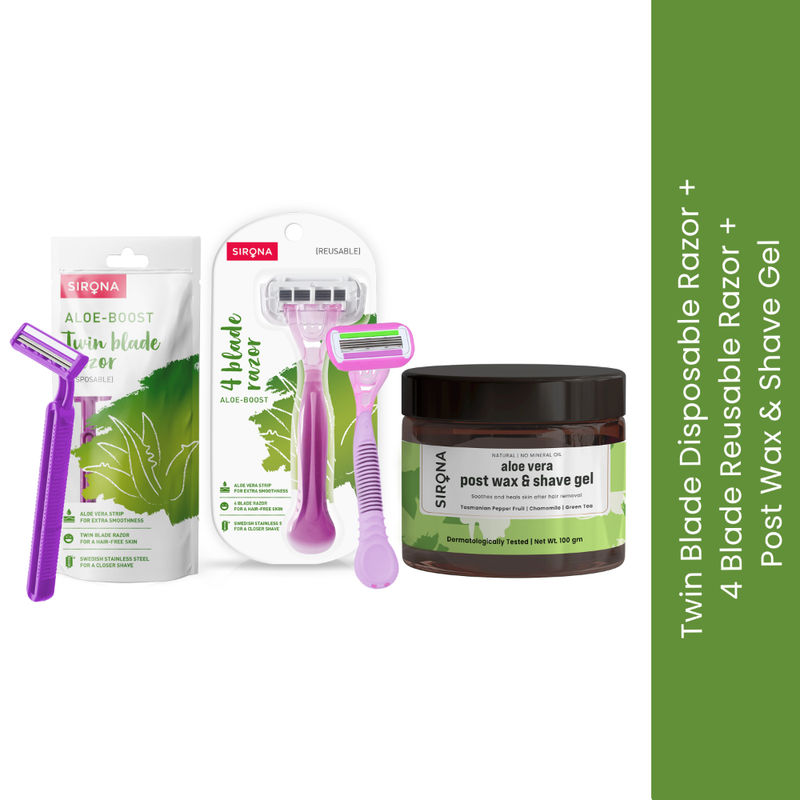 Buy Sirona Soothing Body Shave Trio Pack of Body Razors and Post Shave