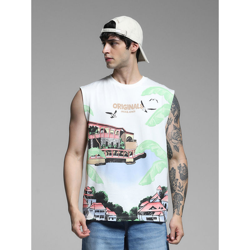 Jack & Jones Regular Fit White Tank Top (M)
