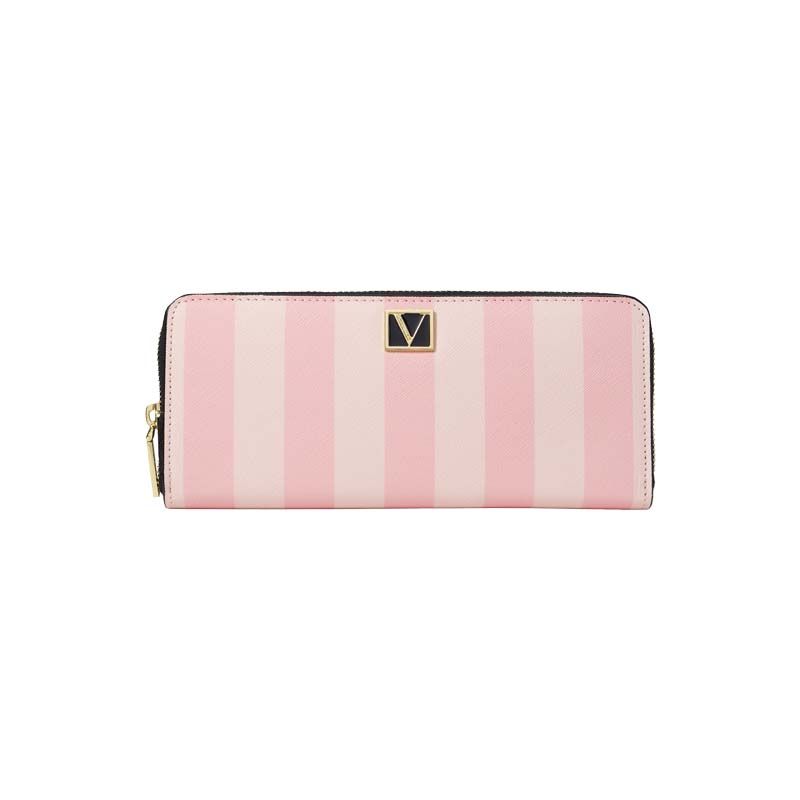 Victoria's Secret Pink Stripe Large Zip Wallets Buy Victoria's Secret Pink Stripe Large Zip