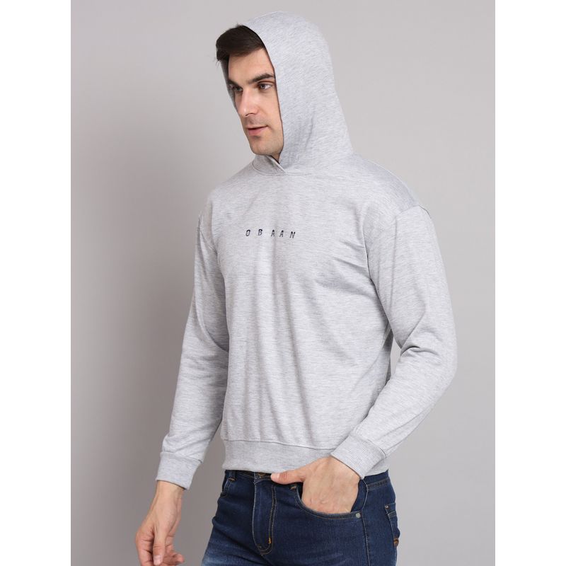 Obaan Men Winter Wear Grey Solid Hoodie (M)