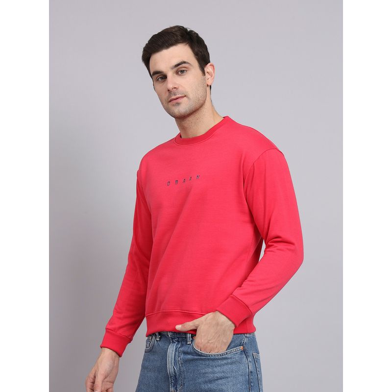Obaan Men Winter Wear Red Solid Sweatshirt (M)
