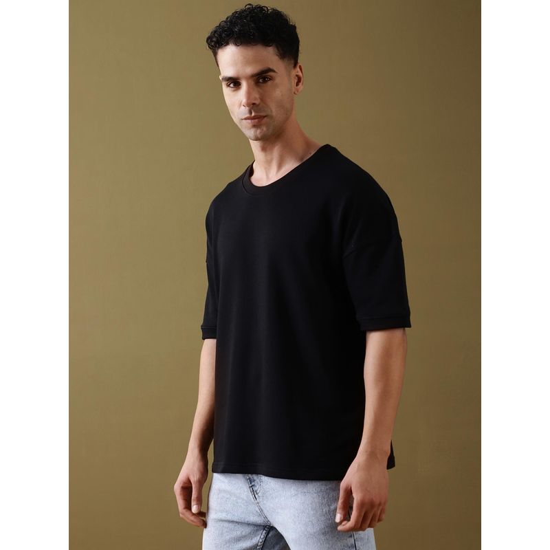 DILLINGER Men Drop Shoulder Black Over Sized T-Shirt (XL)