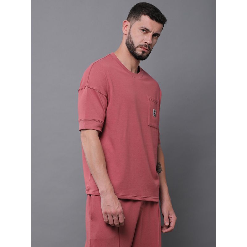Difference of Opinion Mens Oversized Drop Shoulder Pocket Peach T-Shirt (S)