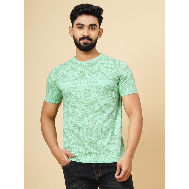 Greenfibre Green 100% Cotton Winter T-Shirt for Men Printed Slim Fit (38)