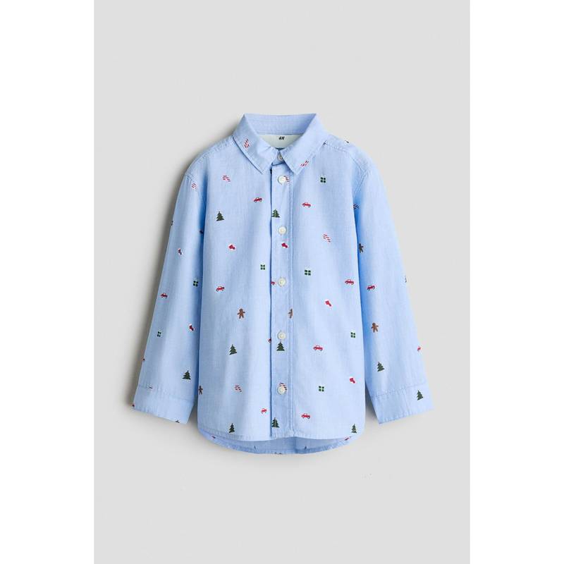 H&M Boys Blue Patterned Cotton Shirt (1.5-2 Years)