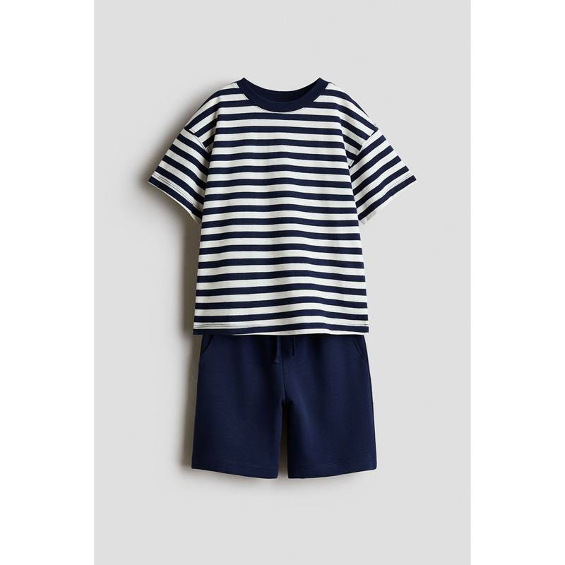 H&M Boys Blue 2-Piece T-Shirt And Shorts Set (1.5-2 Years)