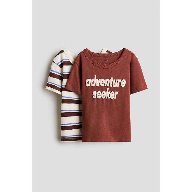 H&M Boys Multi-Color 2-Pack Cotton T-Shirts (1.5-2 Years)