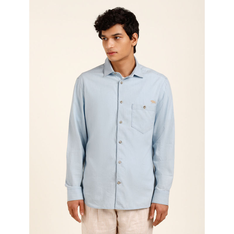Andamen Periwinkle Blue Regular Fit Shirt (S)
