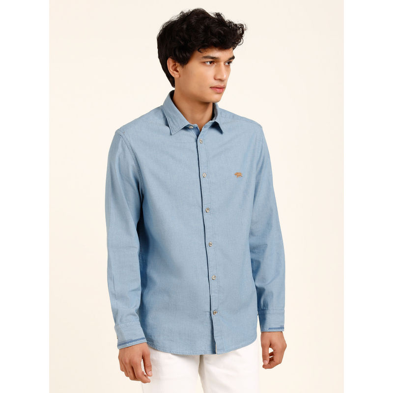 Andamen Carolina Blue Regular Fit Shirt (S)